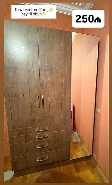 Mebel: iki qapılı şkaf və tam boy güzgü paneli ilə Qiymət: 250₼