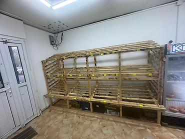 Полки для овощей: Деревянный торговый стеллаж для магазина/пекарни/овощей - Материал — 1
