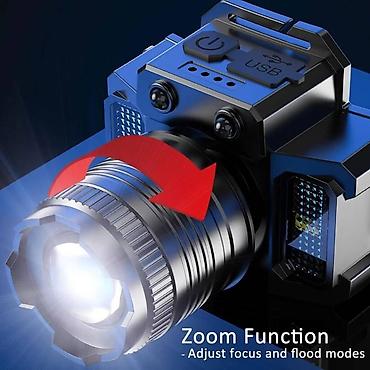 Lov i ribolov: Naglavna lampa LED senzor pokreta zum 360 stepeni Novo! Lampa na glavi — 2