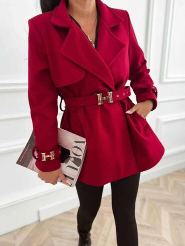 Kaputi: Ženski strukirani kaput s pojasom - Model do sredine butina, sa — 7