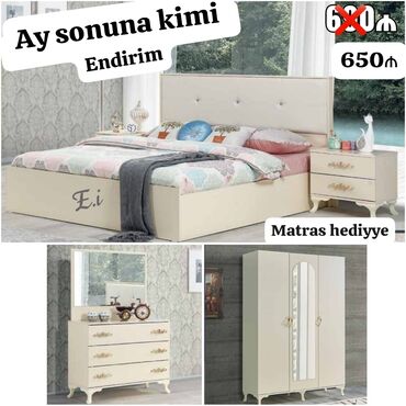 iki nəfərlik çarpayı: *Yataq Dəsti 650Azn💥* 🎁Matras hədiyyə ✔️Rəng seçimi var ✔️Şəhər