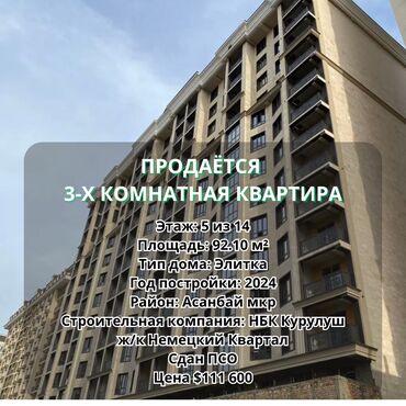 Долгосрочная аренда квартир: 3 комнаты, 92 м², Элитка, 5 этаж, ПСО (под самоотделку)