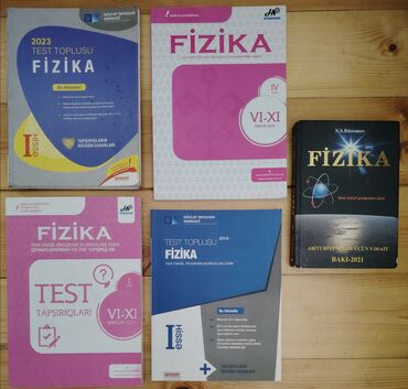 Kitablar, jurnallar, CD, DVD: Abituriyentlər üçün fizika fənni üzrə test topluları və dərs