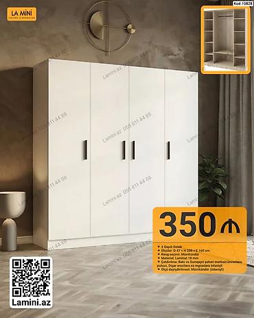 generator az: 4 qapılı dolab - Ölçülər: D 47 × H 200 × E 160 sm - Material: 18 mm — 1