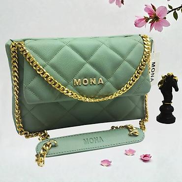 mona torbe prodaja: Torba MONA – elegantna ženska crossbody/ramena torba sa zlatnim lancem — 9