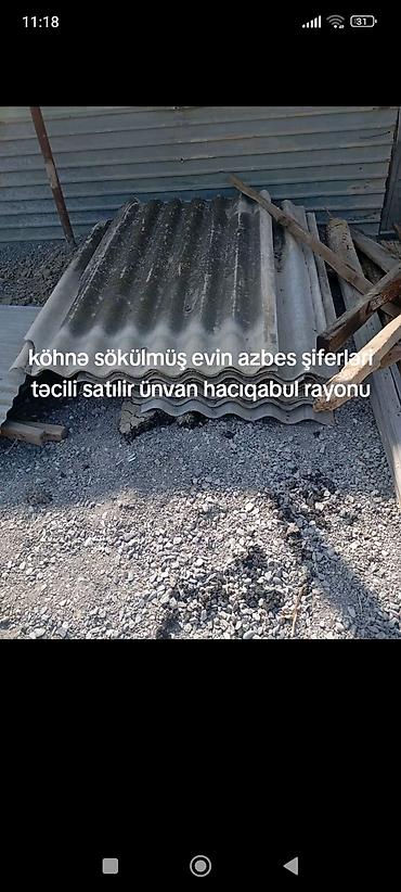 oyal məktəb ləvazimatları: Məhsul: asbest şifer vərəqləri (köhnə evdən sökülüb) Təsvir: - — 1