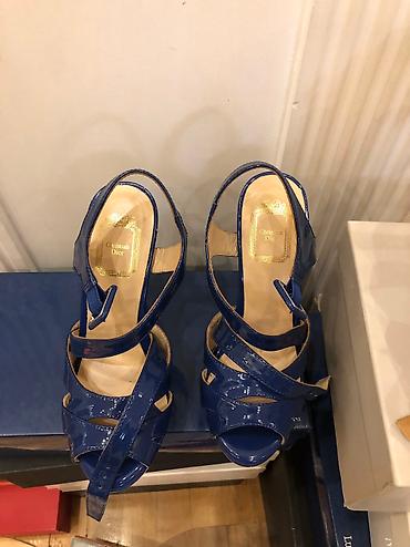 Basanoşka və səndəllər: Dior, Ölçü: 35, rəng - Göy, İşlənmiş — 2