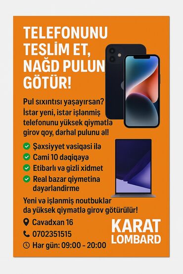 Başqa xidmətlər: Karat lombard xidmetinizde
