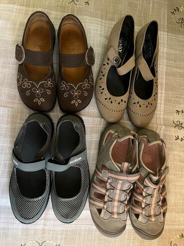 Сандалдар жана шлепкалар: Женская обувь в отличном состоянии коричневые размер 35-36 бежевые