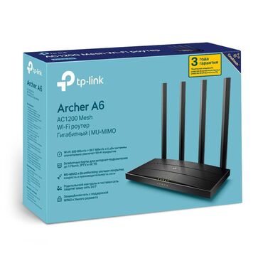 Модемы и сетевое оборудование: Wi-Fi роутер TP-LINK Archer A6 Общие характеристики Тип устройства