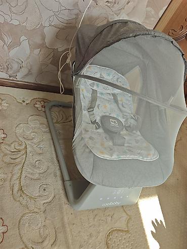 boyuk kinder yumurta: Coolbaby elektrikli uşaq yelləncəyi Boz rəngli, müasir dizaynlı — 3