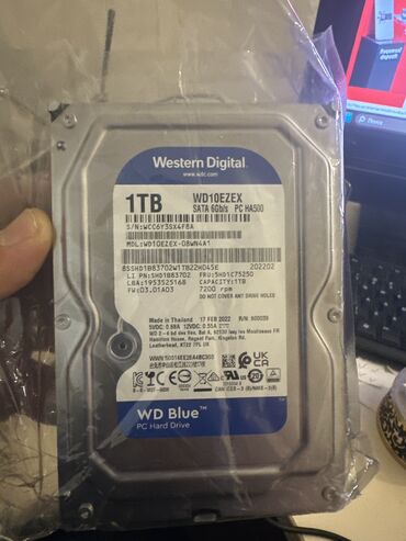 Qida blokları: Daxili Sərt disk (HDD) Western Digital (WD), 1 TB, 7200 RPM, 3.5", Yeni