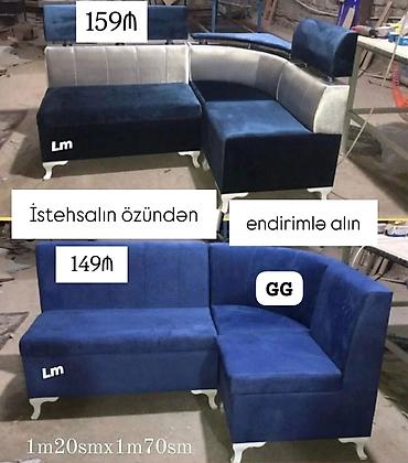 Künc divanı – mətbəx və kiçik otaqlar üçün rahat model. Ölçü: 1 m 20