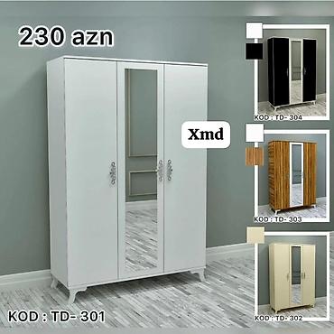 skaflar: Üç qapılı paltar dolabı – 230 AZN Xüsusiyyətlər: - Ölçülər: H200 x — 1