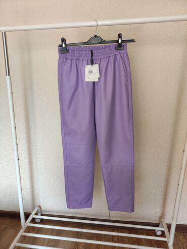 женские брюки с завышенной талией: Повседневные брюки, Италия, Средняя талия, Зима, S (EU 36)