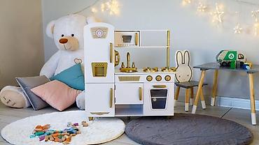 sandale clara barson: Velika drvena kuhinja za decu – White & Gold (ECO TOYS) Šifra — 7