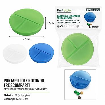 KMT okrugla kutija za lekove sa tri pregrade 3213248 Praktična