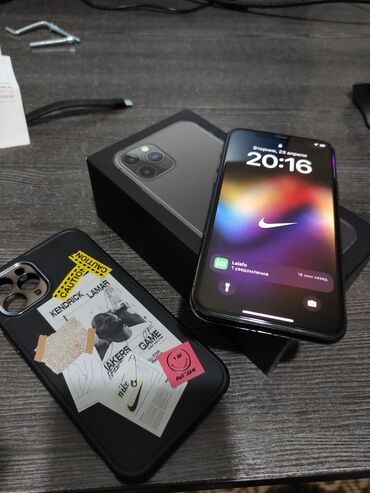 iphone 7 64gb цена в бишкеке: IPhone 11 Pro, Б/у, 64 ГБ, Серебристый, Наушники, Защитное стекло, Чехол, 72 %