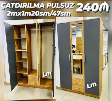 Masalar: Üç qapılı dolablar təmiz laminatla 📌 Qiymət : 240₼