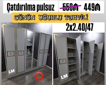 Masa və oturacaq dəstləri: Yeni, Açılan, 6 qapı Qarderob, paltar dolabı