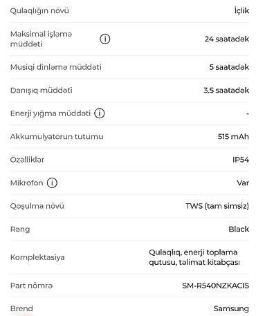 galaxy buds 4 pro: Samsung Galaxy Buds4 SM-R540 / SM-R540NZKACIS – Qara rəng. Yenidir — 7