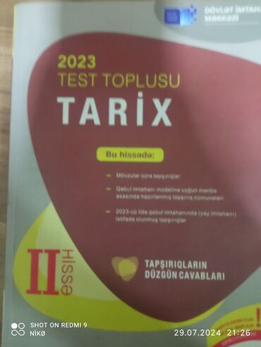 tarix kitabları: Tarix Test Toplu II hissə