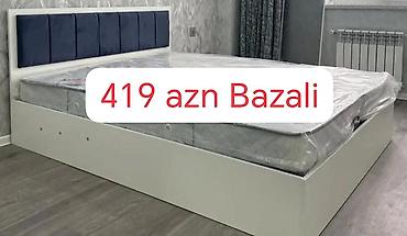 Çarpayılar: Bazalı çarpayı – 419 AZN - Rəng: ağ karkas, tünd mavi yumşaq başlıq - — 1