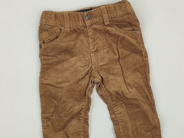 beżowe spodnie z wysokim stanem: Baby material trousers, 12-18 months, 80-86 cm, condition - Good