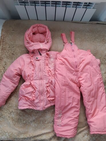 куртка комбинезон детский: Комплект, цвет - Розовый, Б/у