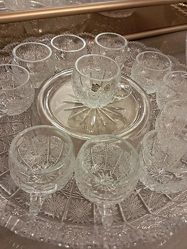 xrustal stekan: Kvars kristal ponç dəsti - Marka: Gold Crystal Orginal Tom. (etiketdə — 7