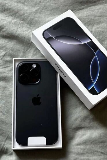 айфон 16 макс: IPhone 16 Pro Max, Колдонулган, 256 ГБ, Black Titanium, Коргоочу айнек, Каптама, Кабель, 91 %