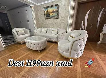 divan kreslo gence: Mebel dəsti – klassik-lüks üslub Tərkib: - 1 ədəd 3 nəfərlik divan - — 1