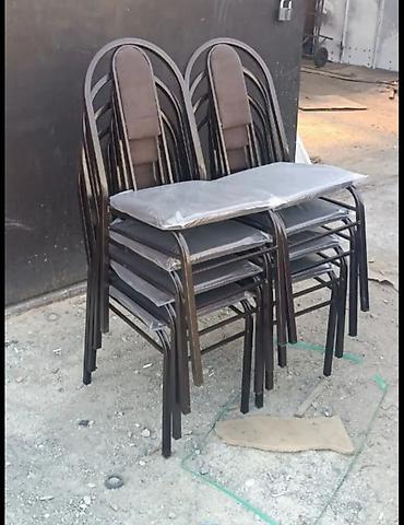 isci stol: Metal karkaslı yumşaq oturacaqlı stullar. Stullar möhkəm metal — 7