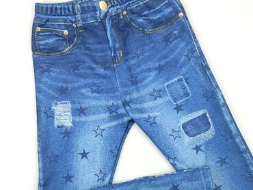 spodnie woskowane brązowe: Jeans, 9 years, 128/134, condition - Good