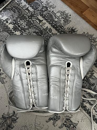 king boxing: Боксерские перчатки Winning, 16 oz, со шнуровкой, серебристый цвет — 2