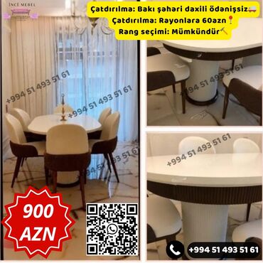 Masa və oturacaq dəstləri: Qonaq otağı üçün, Yeni, Açılmayan, Dördbucaq masa, 6 stul -da lalafo.az — 22 Masa və oturacaq dəstləri: Qonaq otağı üçün, Yeni, Açılmayan, Dördbucaq masa, 6 stul — 22