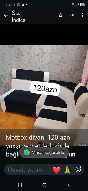 Mətbəx divanı 120 azn yaxşı vəzyətdədi köçlə bağlı satlır Bayıl