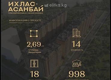 50 000: Студия, 49 м², Асанбай мкр Элитка, 9 этаж, ПСО (под самоотделку) — 3