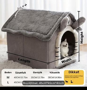 Домики: Tecili satilir!!istifade olunmayib. Ev heyvanları üçün yumşaq ev – boz — 1
