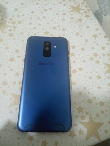 телефон а6: Samsung Galaxy A6 Plus, Б/у, 32 ГБ, цвет - Синий, 2 SIM