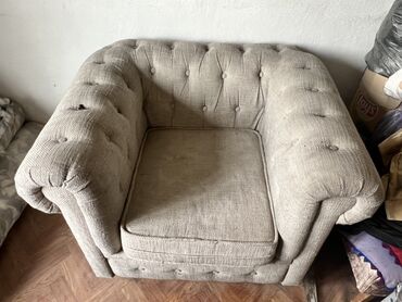 фабричный компьютерный стол: Кресло в классическом стиле Chesterfield - Цвет: бежевый/светло‑серый