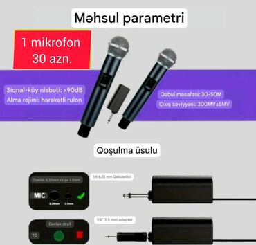 Mikrofonlar: Yeni Simsiz (Bluetooth) Mikrofon Ünvandan götürmə — 4