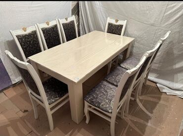 Комплекты столов и стульев: Для гостиной, Б/у, 8 стульев