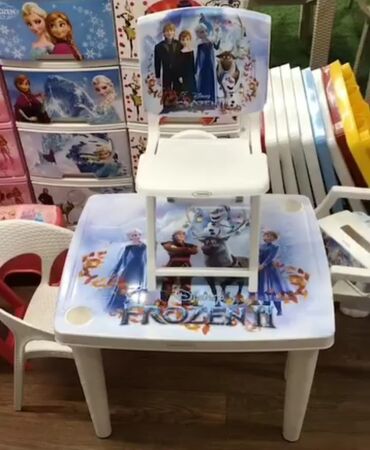 Yemək masaları, oturacaqları: Uşaq oturacağı + qabaq stolu — ev və mətbəx üçün ideal dəst Stol stul — 5