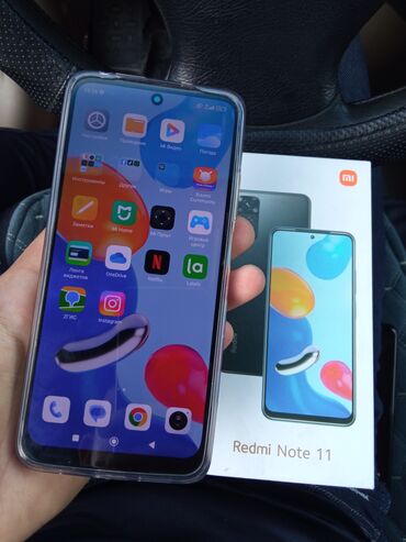 смартфон ми: Xiaomi, Redmi Note 11, Б/у, 128 ГБ, цвет - Черный, 2 SIM