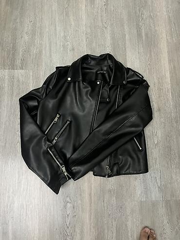 eco silim: Qara biker üslublu dəri gödəkçə - Marka: Vertex - Rəng: qara, mat — 3