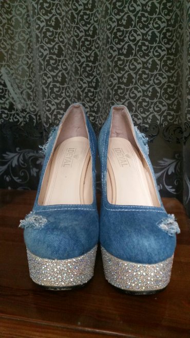 синие туфли на каблуках: Туфли 37, цвет - Синий