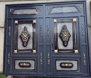 Metall darvaza və giriş qapısı dəsti - Material: qalın divarlı