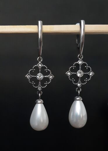 серебряные ложки: Серебряные длинные, вечерние, нарядные, свадебные серьги с