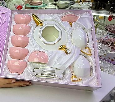 Чайный сервиз на 6 персон, фарфор Состав набора: - 6 чашек